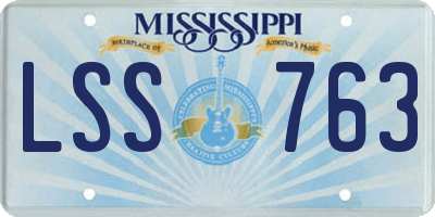 MS license plate LSS763