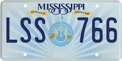 MS license plate LSS766