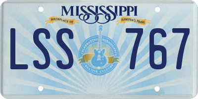 MS license plate LSS767