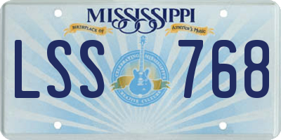 MS license plate LSS768