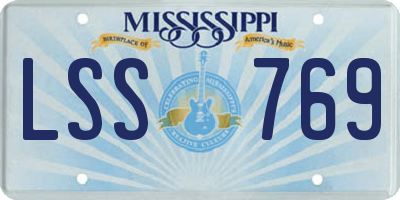 MS license plate LSS769