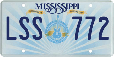 MS license plate LSS772