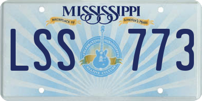 MS license plate LSS773