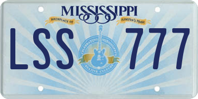 MS license plate LSS777
