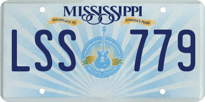 MS license plate LSS779
