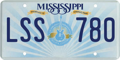 MS license plate LSS780