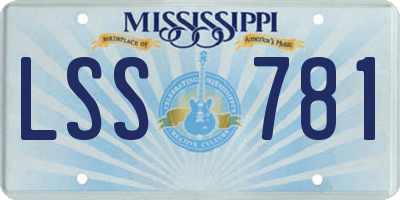 MS license plate LSS781