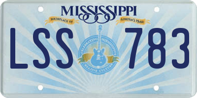 MS license plate LSS783