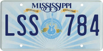 MS license plate LSS784