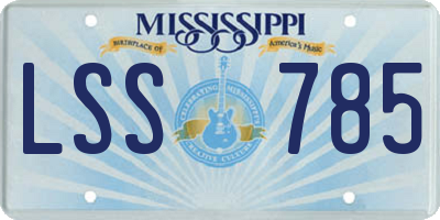 MS license plate LSS785