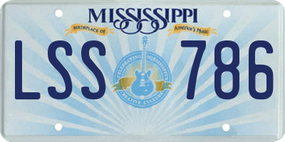 MS license plate LSS786