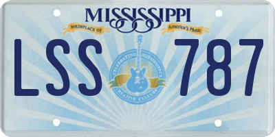 MS license plate LSS787