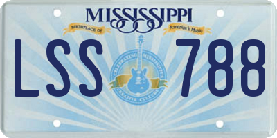 MS license plate LSS788