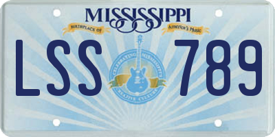 MS license plate LSS789