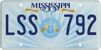 MS license plate LSS792