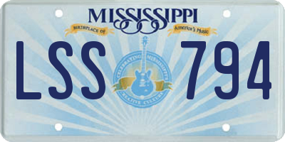 MS license plate LSS794