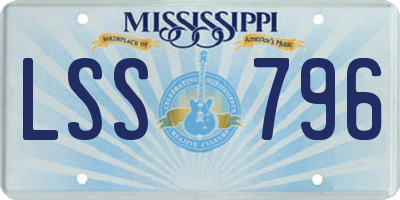 MS license plate LSS796