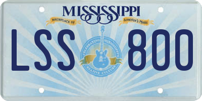 MS license plate LSS800