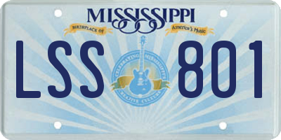 MS license plate LSS801