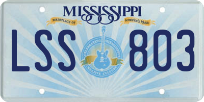 MS license plate LSS803