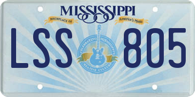 MS license plate LSS805