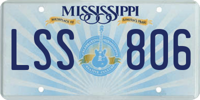 MS license plate LSS806