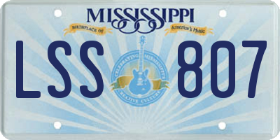 MS license plate LSS807