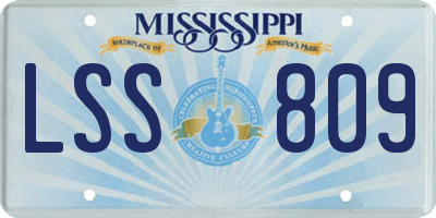 MS license plate LSS809