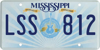 MS license plate LSS812