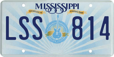 MS license plate LSS814