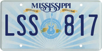 MS license plate LSS817