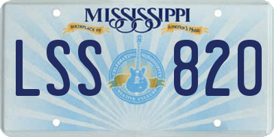 MS license plate LSS820
