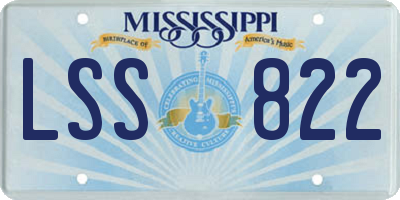 MS license plate LSS822