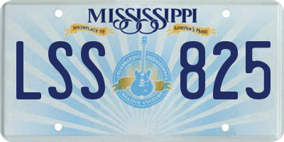 MS license plate LSS825