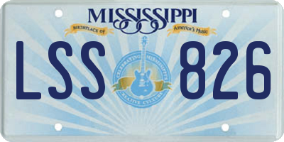 MS license plate LSS826