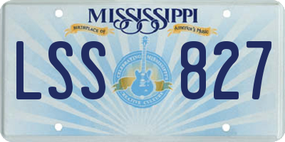 MS license plate LSS827
