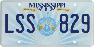 MS license plate LSS829