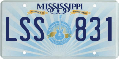 MS license plate LSS831