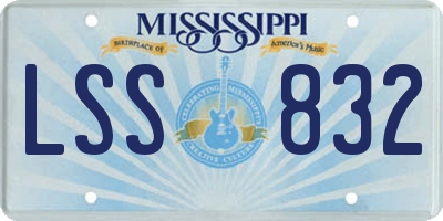 MS license plate LSS832