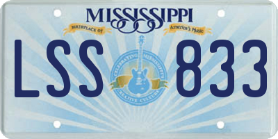 MS license plate LSS833