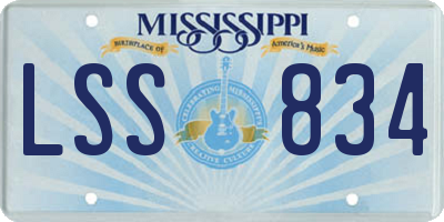 MS license plate LSS834