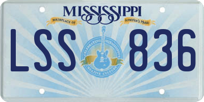 MS license plate LSS836