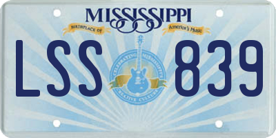 MS license plate LSS839