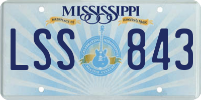 MS license plate LSS843