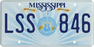 MS license plate LSS846
