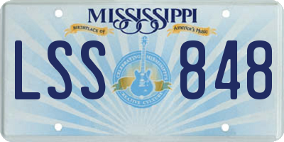 MS license plate LSS848