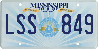 MS license plate LSS849