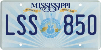 MS license plate LSS850