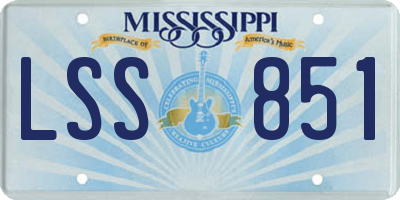 MS license plate LSS851