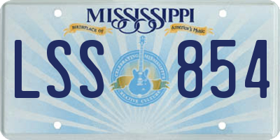 MS license plate LSS854